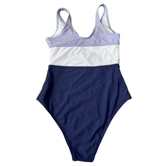 Cupshe Women's Swimsuit Size Small One Piece V Neck Keyhole Cutout Color Block - Picture 4 of 8
